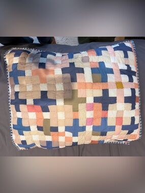 West Elm Euro Patchwork Quilted Sham pillow case - EC Set of 2